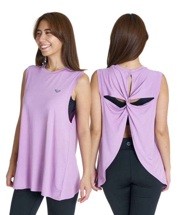 ROXY FITNESS MAKE TODAY COUNT TANK バックツイストタンクトップ /速乾/UVカット/水陸両用 【2026年秋冬モデル】