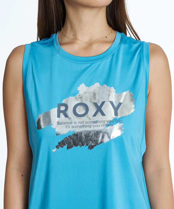 ROXY FITNESS STAY WITH HOPE TANK 箔プリントロゴタンクトップ /速乾/UVカット/水陸両用 【2026年秋冬モデル】