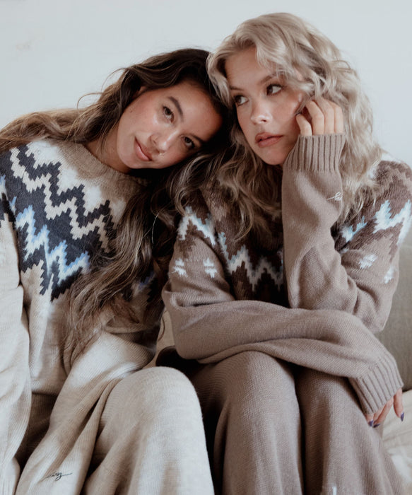 ★ roar ★ スワロフスキー使用ニット ROXY SILVER GARDEN TOPS フェアアイル柄ニットセーター 【2026年秋冬