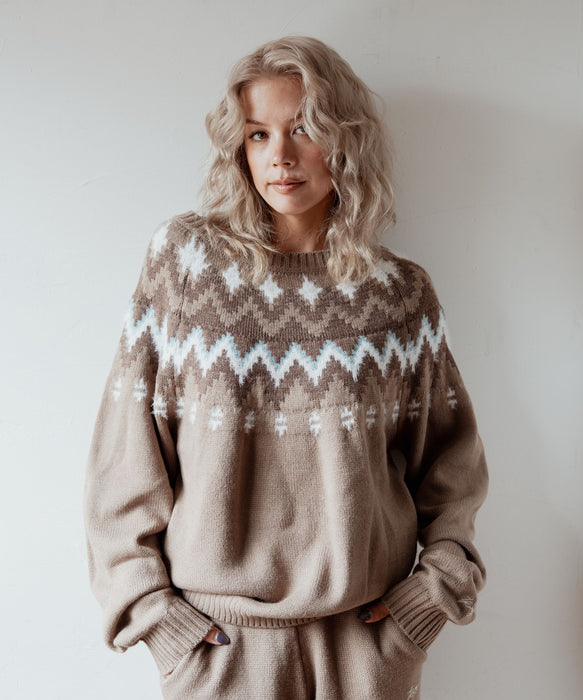 ROXY SILVER GARDEN TOPS フェアアイル柄ニットセーター 【2026年秋冬