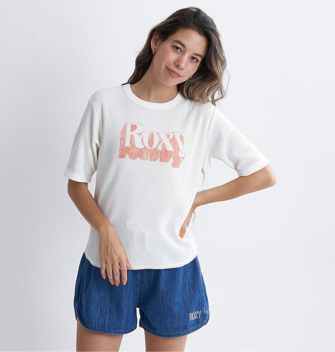 Roxy HUGGABLE TEE ワッフル素材 Tシャツ