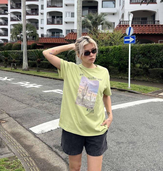 【OUTLET】Roxy CARIBBEAN SEA ウィメンズ 半袖Tシャツ オーバーサイズ