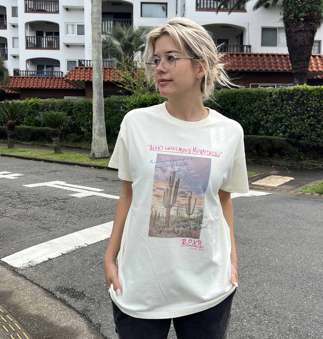 【OUTLET】Roxy CARIBBEAN SEA ウィメンズ 半袖Tシャツ オーバーサイズ