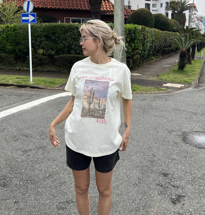 【OUTLET】Roxy CARIBBEAN SEA ウィメンズ 半袖Tシャツ オーバーサイズ