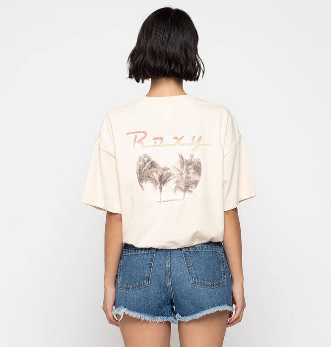 【OUTLET】Roxy BAJA CALI ウィメンズ 半袖Tシャツ 丈短め バックプリント