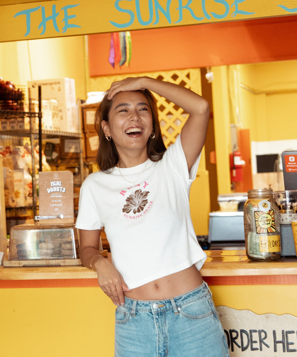 【ROXY x SUNRISE SHACK】 HIBISCUS MINI TEE Tシャツ ＜2026年夏モデル＞