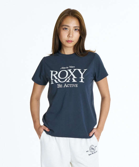 ROXY FITNESS SIDEWALK S/S TEE 刺繡MIXロゴTシャツ /速乾/UVカット 【2026年秋冬モデル】