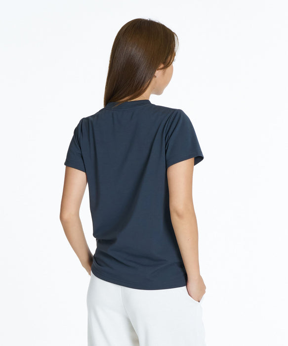 ROXY FITNESS SIDEWALK S/S TEE 刺繡MIXロゴTシャツ /速乾/UVカット 【2026年秋冬モデル】