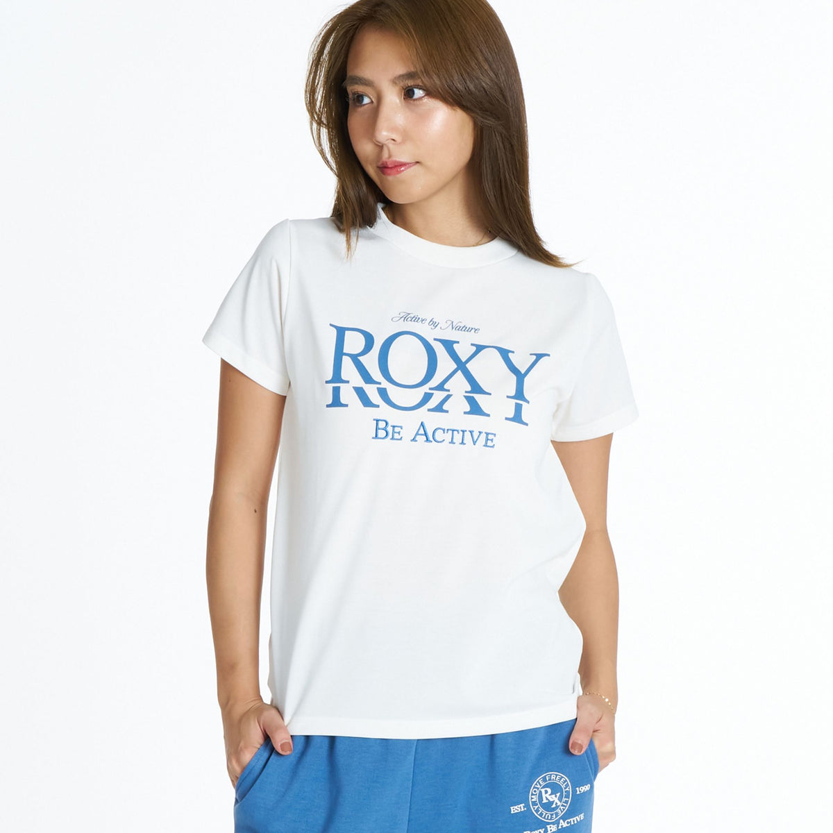 美品‼️‼️‼️Roxy  ウエア ROXY FITNESS SIDEWALK S/S TEE 刺繡MIXロゴTシャツ /速乾/UVカット
