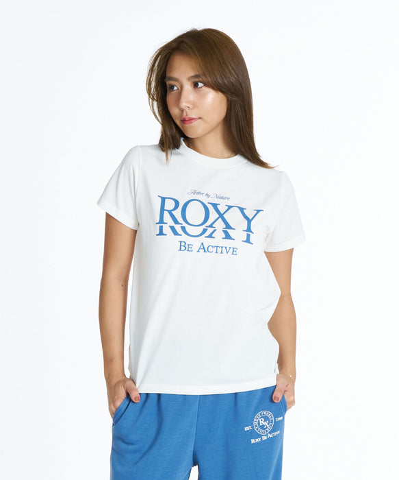 ROXY FITNESS SIDEWALK S/S TEE 刺繡MIXロゴTシャツ /速乾/UVカット 【2026年秋冬モデル】