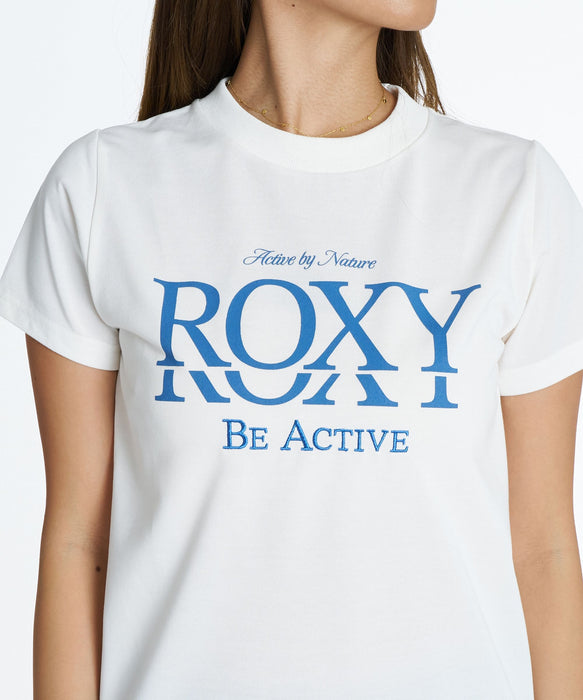 ROXY FITNESS SIDEWALK S/S TEE 刺繡MIXロゴTシャツ /速乾/UVカット 【2026年秋冬モデル】