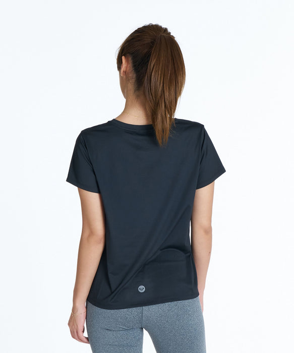 ROXY FITNESS MY 1ST ROXY TEE 3DポイントロゴTシャツ /速乾/UVカット/水陸両用 【2026年秋冬モデル】
