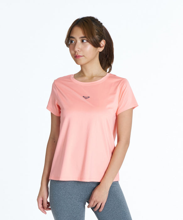 ROXY FITNESS MY 1ST ROXY TEE 3DポイントロゴTシャツ /速乾/UVカット/水陸両用 【2026年秋冬モデル】