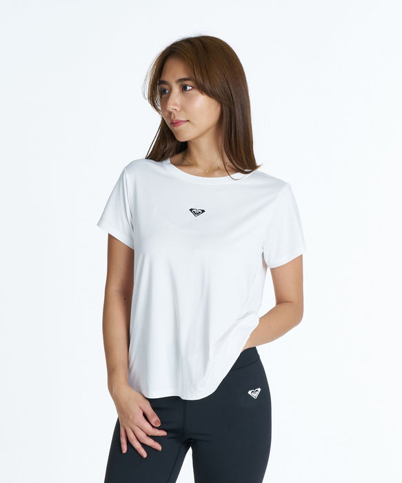 ROXY FITNESS MY 1ST ROXY TEE 3DポイントロゴTシャツ /速乾/UVカット/水陸両用 【2026年秋冬モデル】
