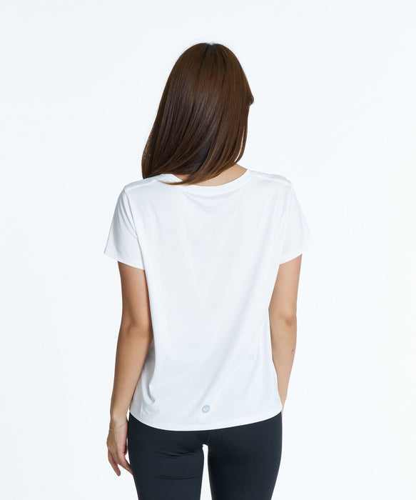 ROXY FITNESS MY 1ST ROXY TEE 3DポイントロゴTシャツ /速乾/UVカット/水陸両用 【2026年秋冬モデル】