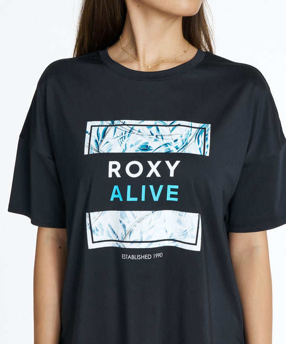 ROXY FITNESS FEEL FREE S/S TEE 後長前短圖像T恤 /速乾/抗UV/水陸兩用 【2026年秋冬款】