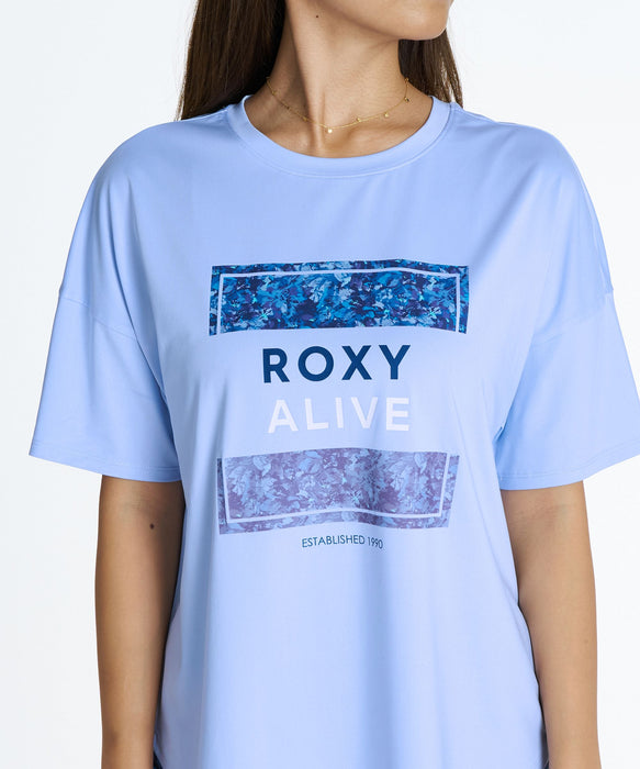 ROXY FITNESS FEEL FREE S/S TEE 後長前短圖像T恤 /速乾/抗UV/水陸兩用 【2026年秋冬款】