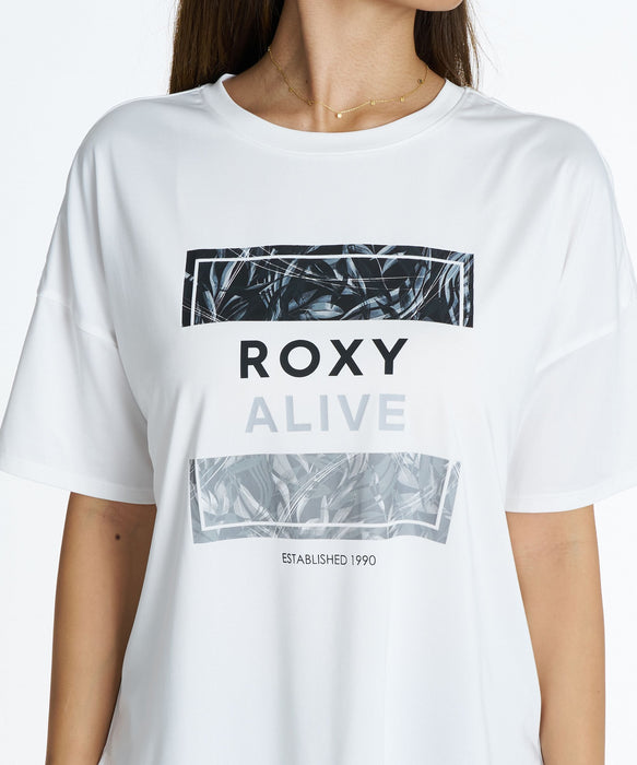 ROXY FITNESS FEEL FREE S/S TEE 後長前短圖像T恤 /速乾/抗UV/水陸兩用 【2026年秋冬款】