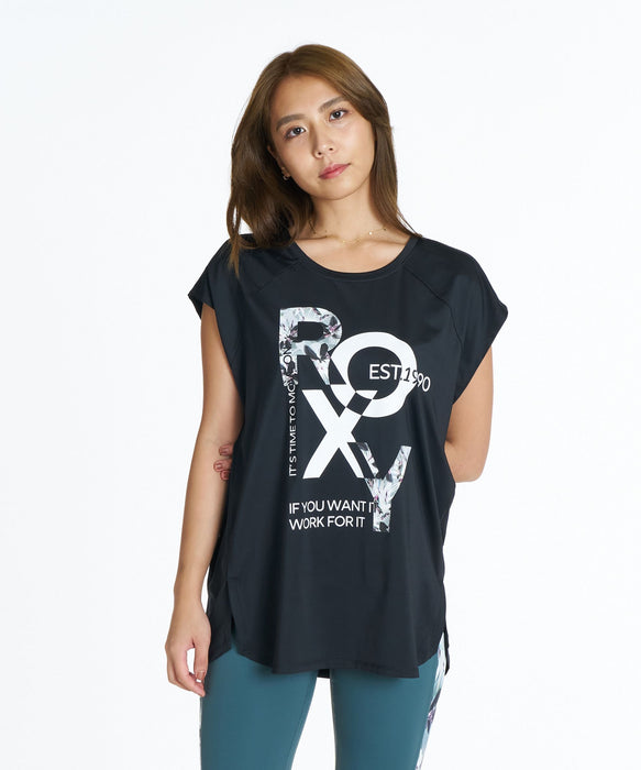 ROXY FITNESS FEEL FREE RAGLAN S/S TEE ラグランチュニックTシャツ /速乾/UVカット/水陸両用 【2026年秋冬モデル】