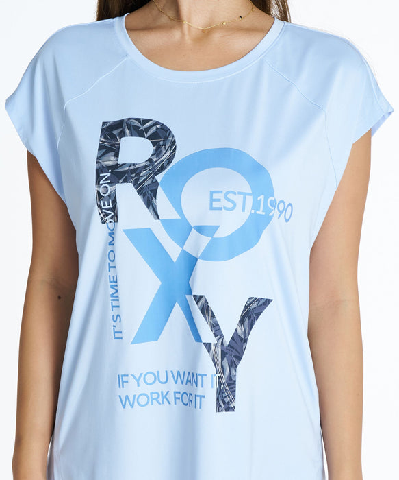 ROXY FITNESS FEEL FREE RAGLAN S/S TEE ラグランチュニックTシャツ /速乾/UVカット/水陸両用 【2026年秋冬モデル】