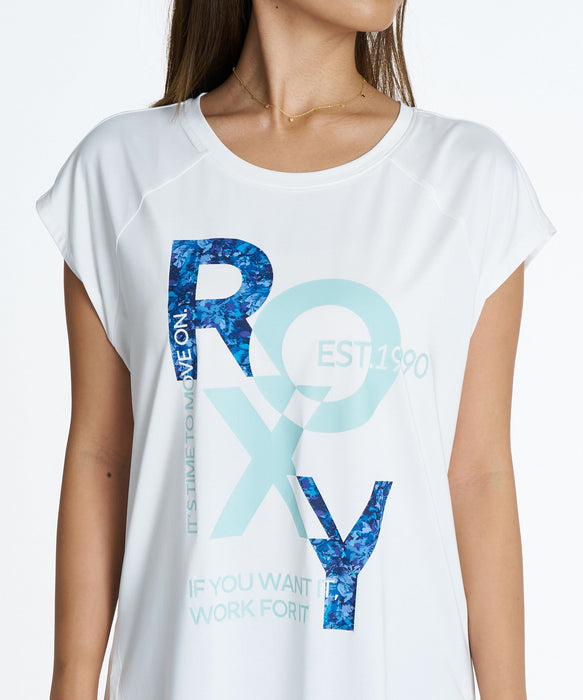 ROXY FITNESS FEEL FREE RAGLAN S/S TEE ラグランチュニックTシャツ /速乾/UVカット/水陸両用 【2026年秋冬モデル】