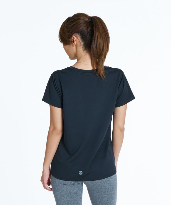 ROXY FITNESS BE ACTIVE S/S TEE 箔MIXプリントTシャツ /速乾/UVカット/水陸両用 【2026年秋冬モデル】