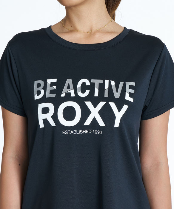 ROXY FITNESS BE ACTIVE S/S TEE 箔MIXプリントTシャツ /速乾/UVカット/水陸両用 【2026年秋冬モデル】