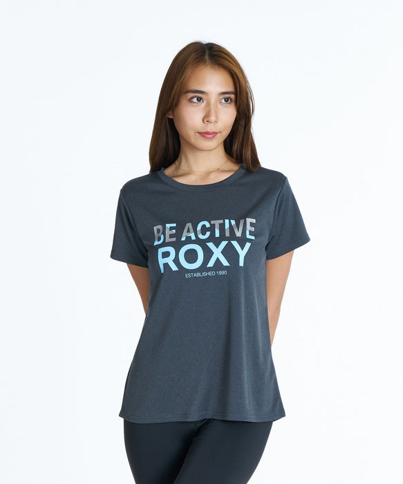 ROXY FITNESS BE ACTIVE S/S TEE 箔MIXプリントTシャツ /速乾/UVカット/水陸両用 【2026年秋冬モデル】