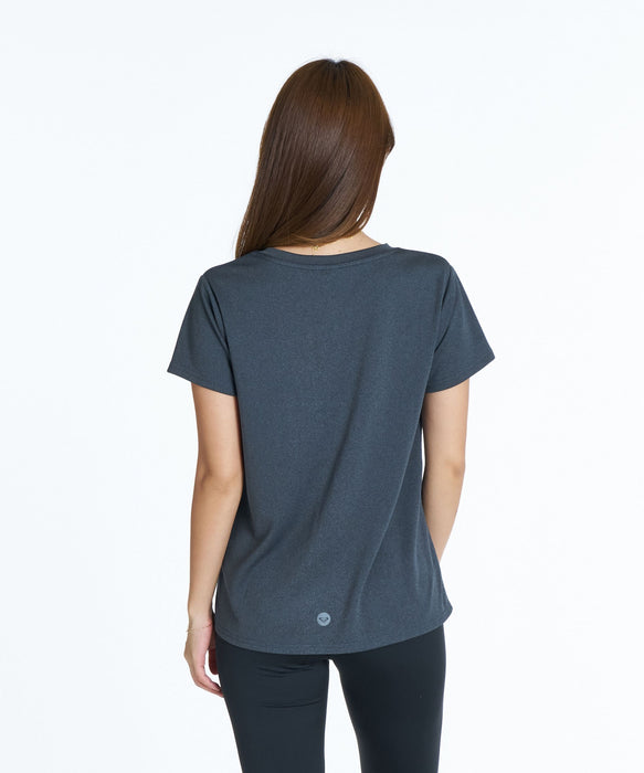 ROXY FITNESS BE ACTIVE S/S TEE 箔MIXプリントTシャツ /速乾/UVカット/水陸両用 【2026年秋冬モデル】