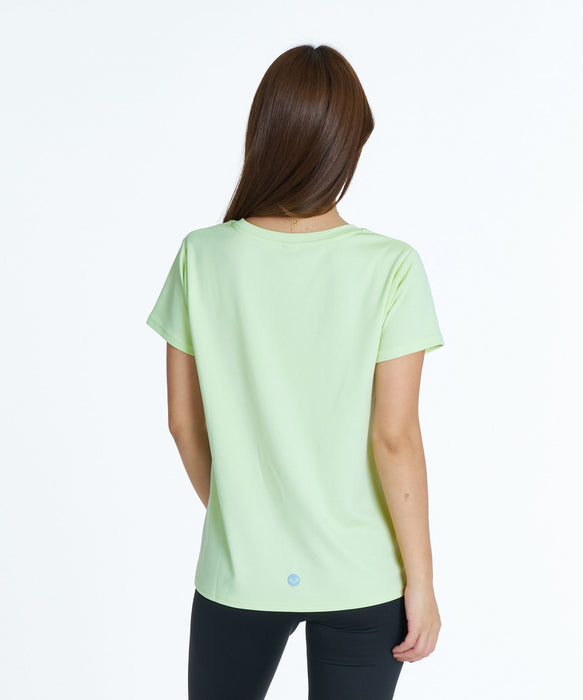 ROXY FITNESS BE ACTIVE S/S TEE 箔MIXプリントTシャツ /速乾/UVカット/水陸両用 【2026年秋冬モデル】