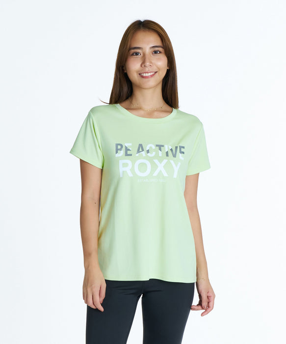 ROXY FITNESS BE ACTIVE S/S TEE 箔MIXプリントTシャツ /速乾/UVカット/水陸両用 【2026年秋冬モデル】