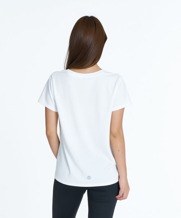 ROXY FITNESS BE ACTIVE S/S TEE 箔MIXプリントTシャツ /速乾/UVカット/水陸両用 【2026年秋冬モデル】