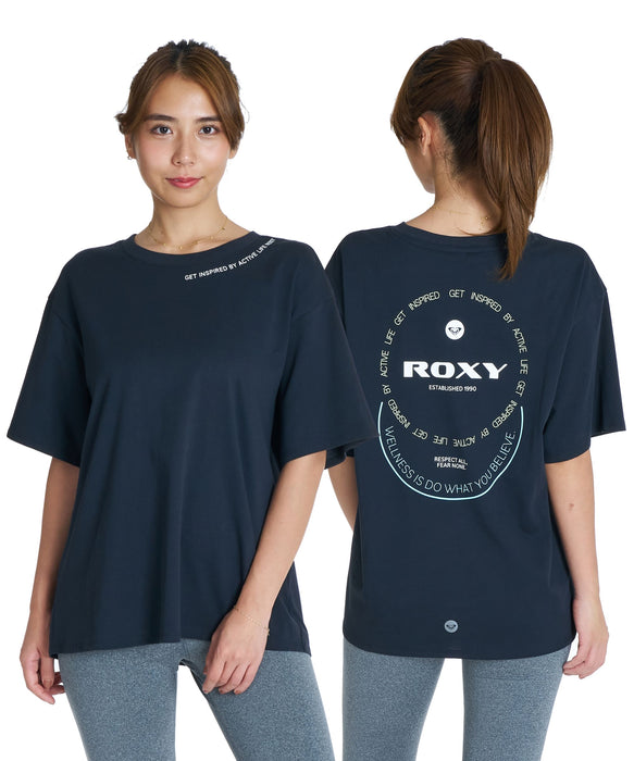 ROXY FITNESS KEEP IT GOING S/S TEE ラインメッセージロゴTシャツ /速乾/UVカット 【2026年秋冬モデル】