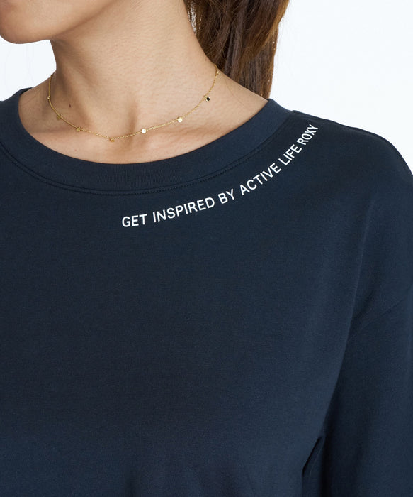 ROXY FITNESS KEEP IT GOING S/S TEE ラインメッセージロゴTシャツ /速乾/UVカット 【2026年秋冬モデル】