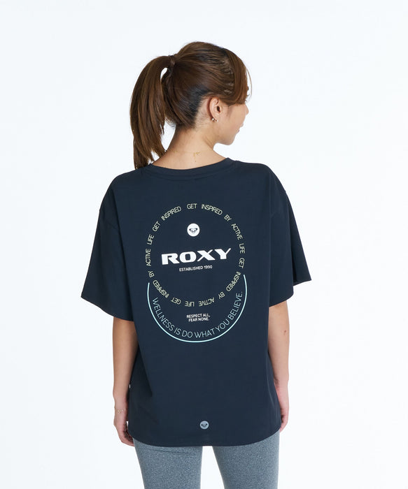 ROXY FITNESS KEEP IT GOING S/S TEE ラインメッセージロゴTシャツ /速乾/UVカット 【2026年秋冬モデル】
