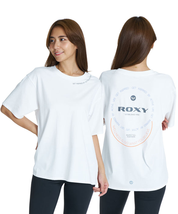 ROXY FITNESS KEEP IT GOING S/S TEE ラインメッセージロゴTシャツ /速乾/UVカット 【2026年秋冬モデル】