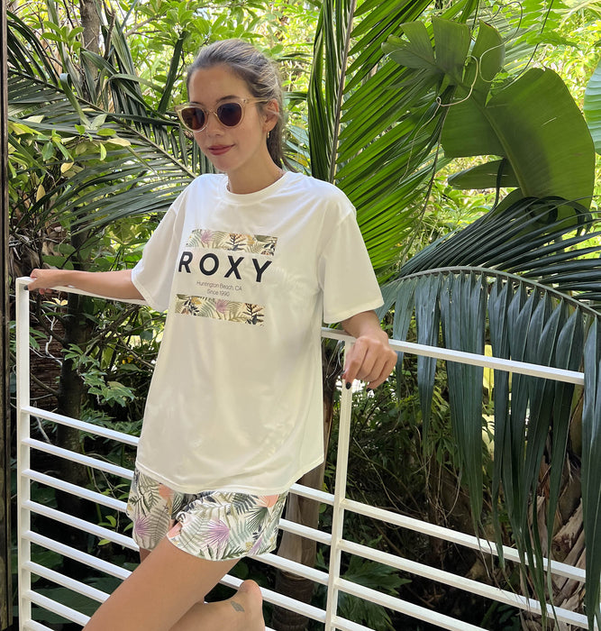 【OUTLET】Roxy SIMPLY BOTANICA ウィメンズ 水着 ビキニセット Tシャツ キュロット型ボトムス