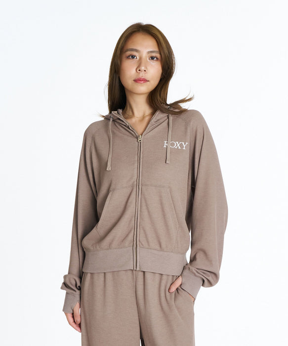 ROXY FITNESS GENTLE FLOW HOODIE コラーゲン・アミノ酸配合 モイストジップフーディ パーカー 【2026年秋冬モデル】