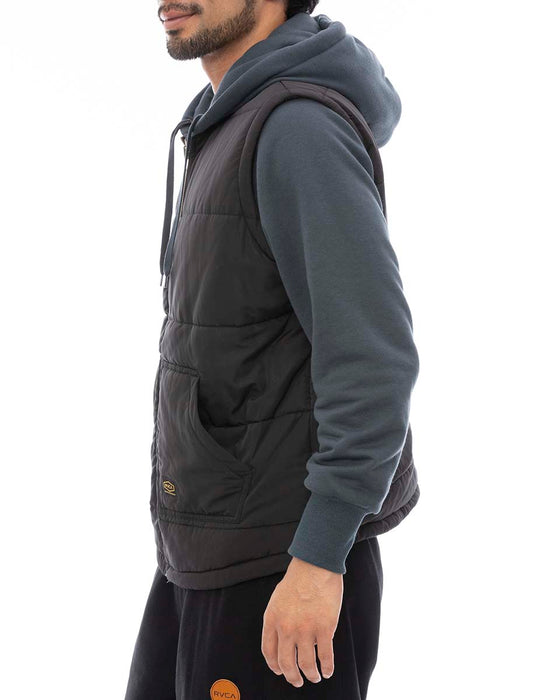 【OUTLET】RVCA メンズ GRANT PUFFER REVERSIBLE ZIP HD パーカー BBW 【2024年冬モデル】