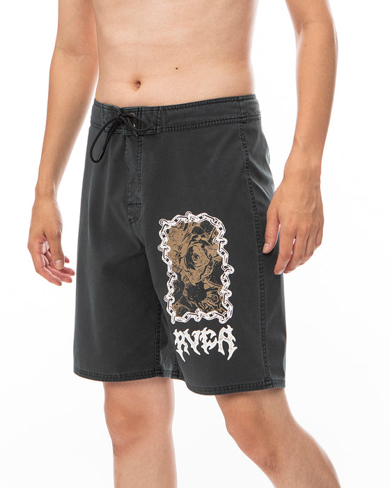 【OUTLET】RVCA メンズ WAYBACK TRUNK ボードショーツ/サーフトランクス BLK【2024年春夏モデル】