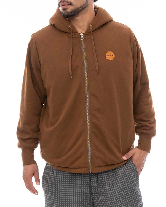 【OUTLET】RVCA メンズ GRANT PUFFER REVERSIBLE ZIP HD パーカー BBW 【2024年冬モデル】