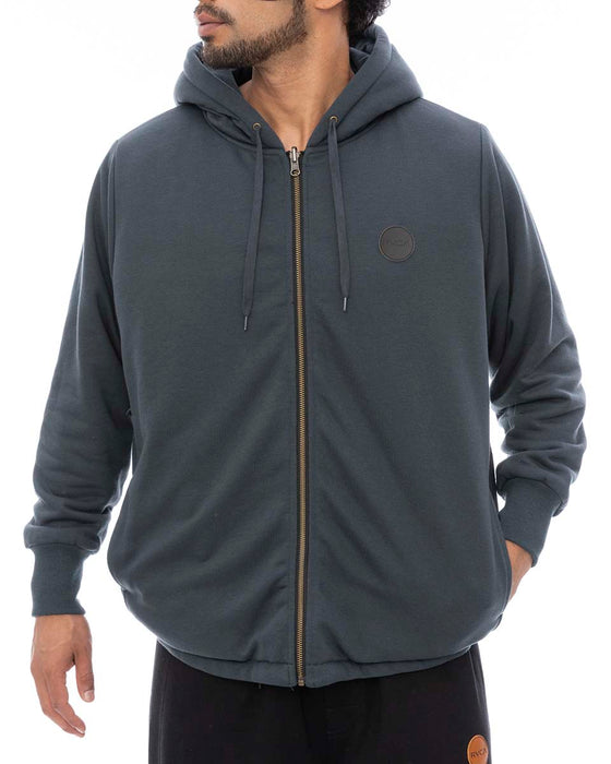 【OUTLET】RVCA メンズ GRANT PUFFER REVERSIBLE ZIP HD パーカー BBW 【2024年冬モデル】