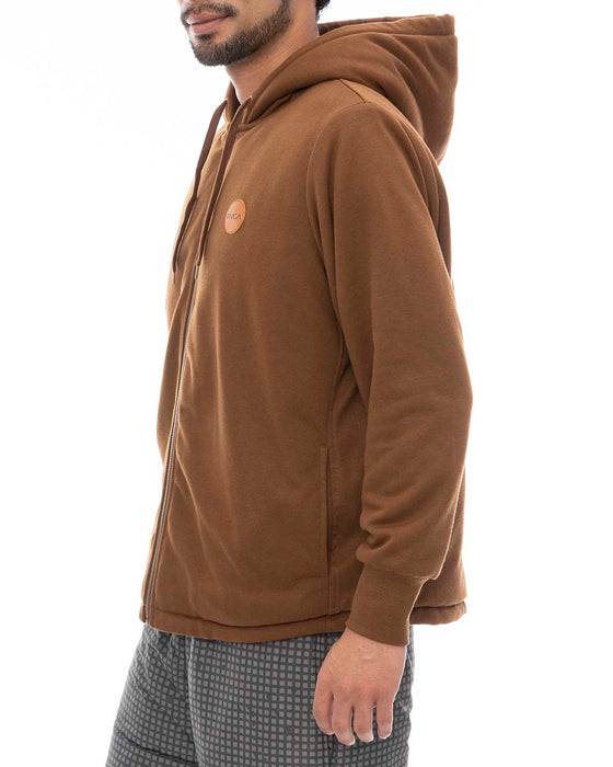 【OUTLET】RVCA メンズ GRANT PUFFER REVERSIBLE ZIP HD パーカー BBW 【2024年冬モデル】