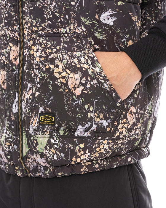 【OUTLET】RVCA メンズ GRANT PUFFER REVERSIBLE ZIP HD パーカー BBW 【2024年冬モデル】