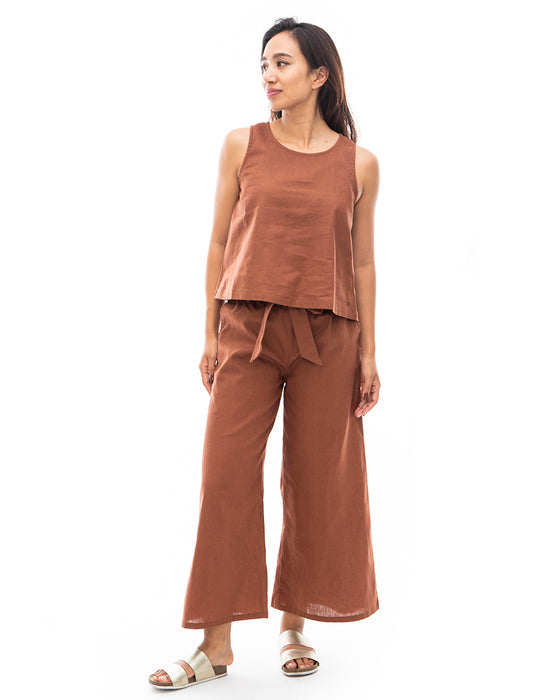 【OUTLET】BILLABONG レディース 【CHILLWEAR】 LINEN COTTON WOVEN LONG PANTS ガウチョパンツ 【2024年夏モデル】