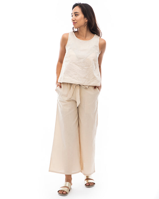 【OUTLET】BILLABONG レディース 【CHILLWEAR】 LINEN COTTON WOVEN LONG PANTS ガウチョパンツ 【2024年夏モデル】