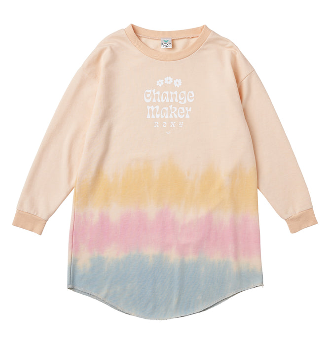 【BUY 2 20%OFF】【OUTLET】Roxy キッズ MINI CHANGE MAKER DRESS ミニ裏毛T ワンピース (100-150cm)