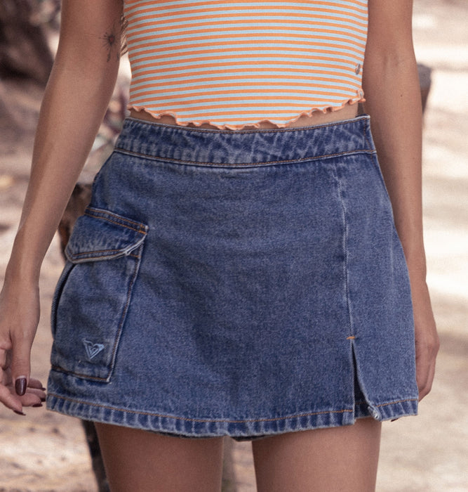 Roxy LIVED IN DENIM SKORT ウィメンズ デニムスコート