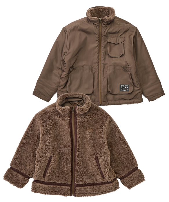 ROXY キッズ MINI BITTERSWEET リバーシブルボアジャケット 【2026年