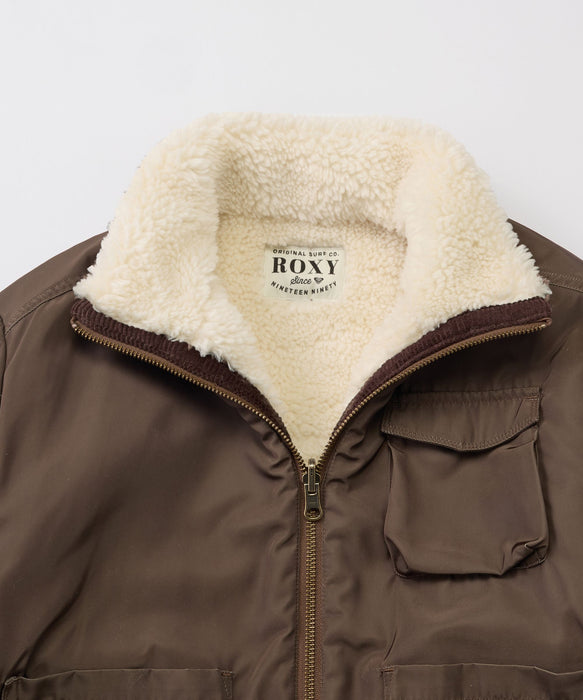 ROXY キッズ MINI BITTERSWEET リバーシブルボアジャケット 【2026年秋冬モデル】